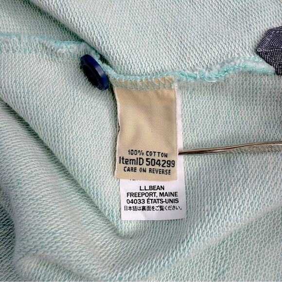 L.L Bean Hoodie Women's MP Mint Rugby Popover Sweatshirt Boating Nautical Beach - Picture 11 of 14